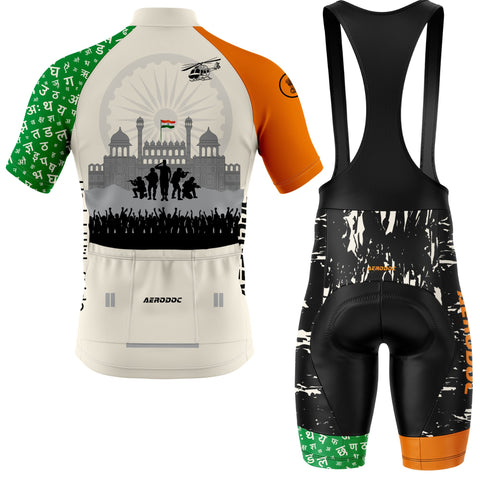 The Freedom Gear – Tricolor Cycling Jersey with Bib Shorts for Independence Ride