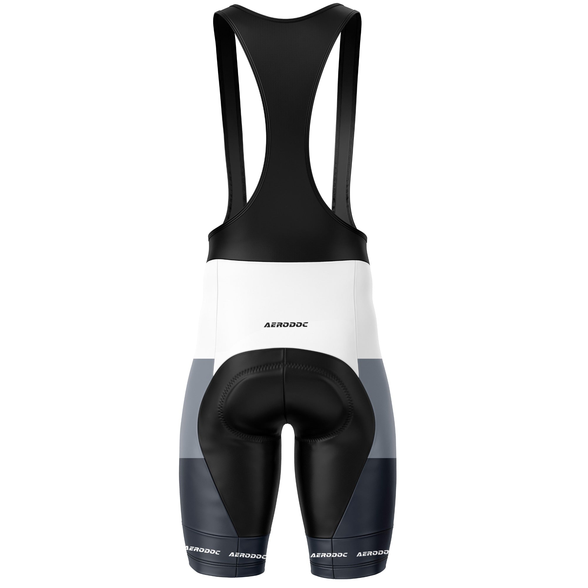 Back View of Aerodoc Bib Shorts with Logo Detailing