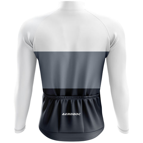 Aerodoc Neutral Color Long Sleeve Cycling Jersey - Back View