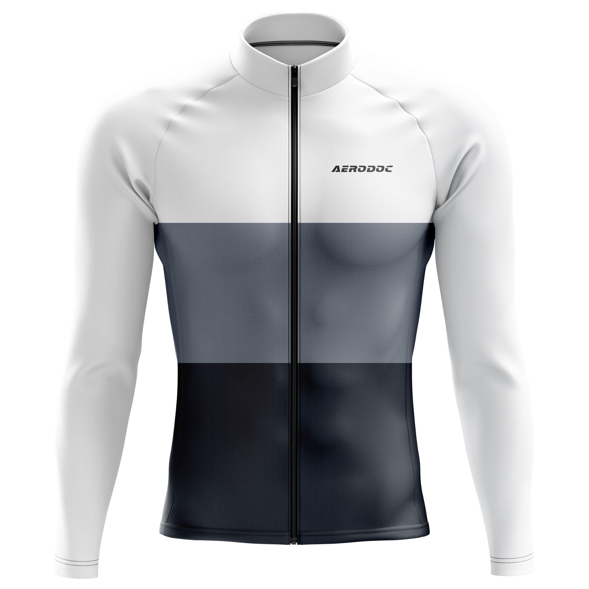 Aerodoc Neutral Color Long Sleeve Cycling Jersey - Front View