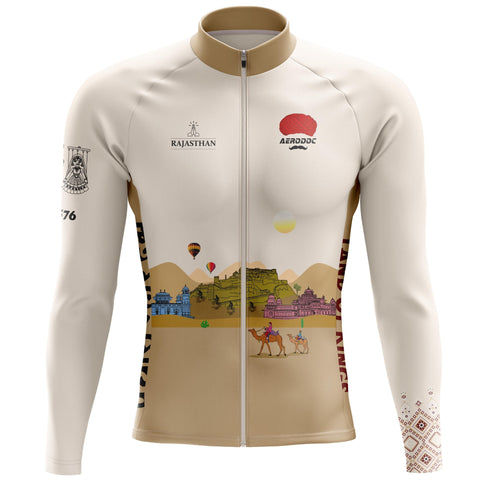 Rajasthan cycling jersey back view with royal Indian theme
