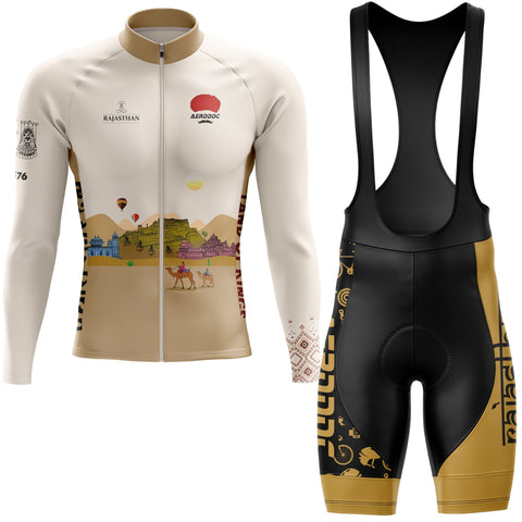 Rajasthan inspired long sleeve cycling jersey with royal desert design