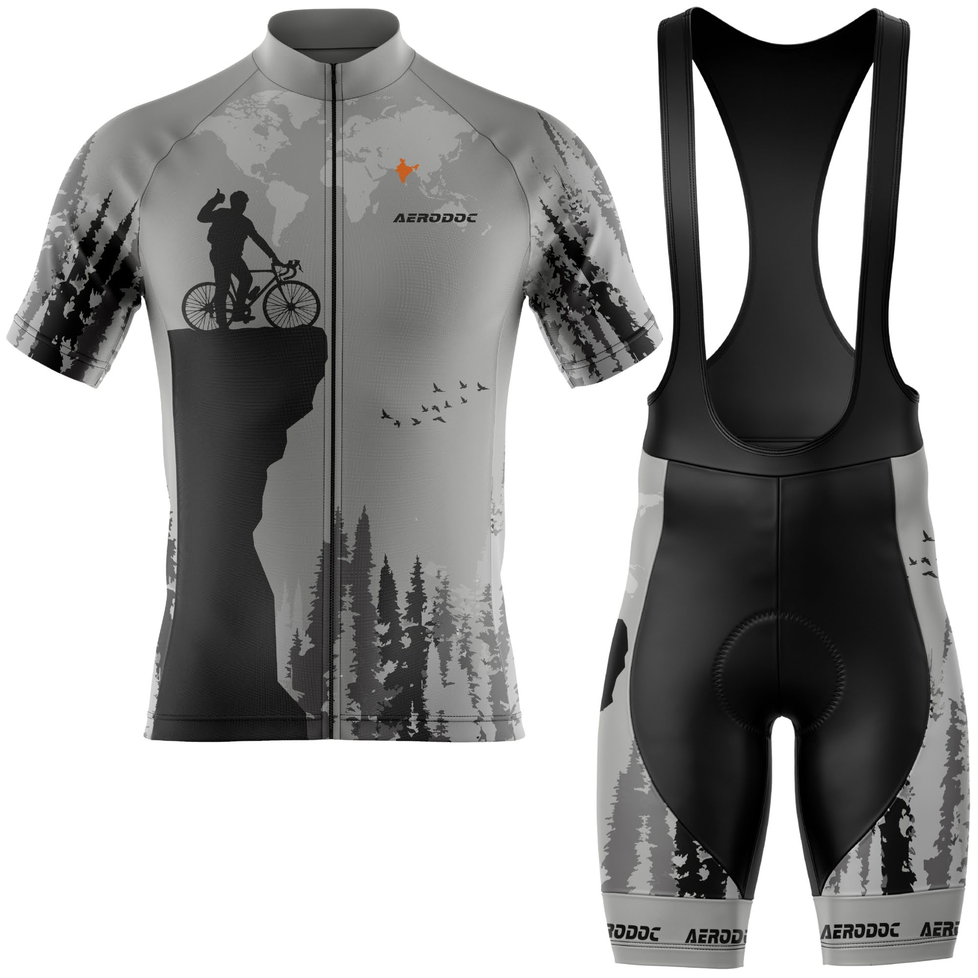 Half sleeve jersey and bib shorts combo - Aerodoc Trailblazer adventure kit