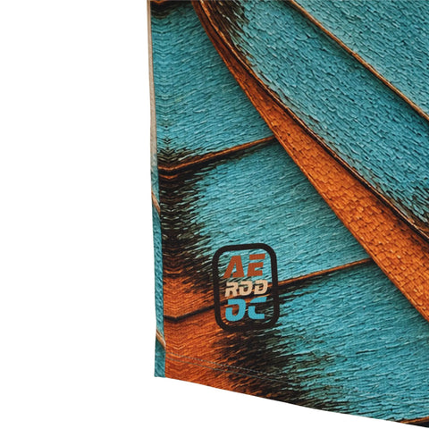 AeroWing mens teal copper wing print tank top detail