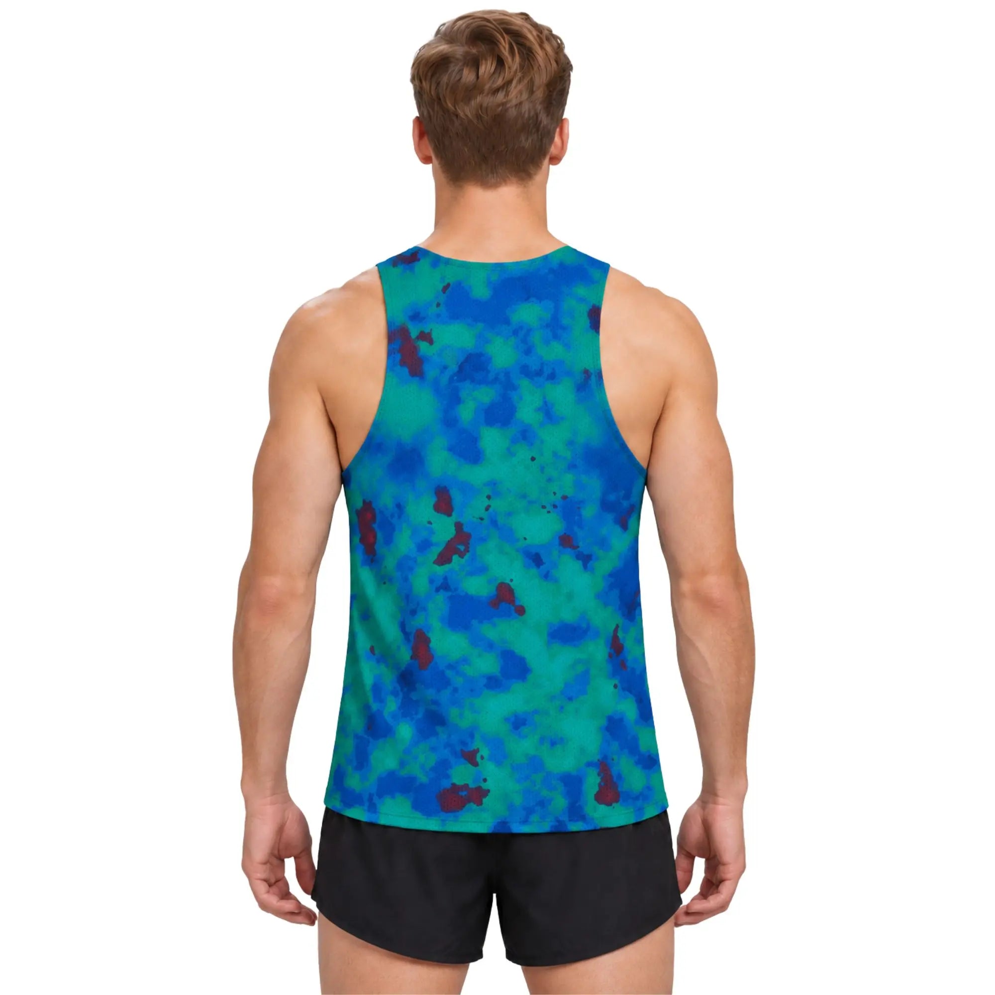 AquaCamo men's running tank top back view