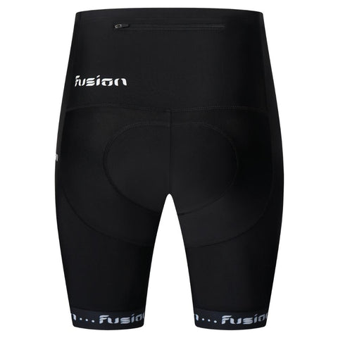 Back view of Fusion Gel Padded Cycling Non-Bib Shorts with reflective logo.