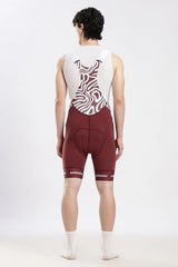 Back view of Nitro Crimson Wine cycling bib shorts with breathable mesh straps