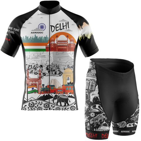 Side view of the full cycling kit highlighting fit and comfort.