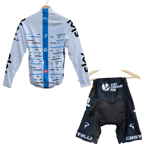 Sky White Cycling Jersey Pro Bicycle Team Cycling Bib Shorts and Full/Half Sleeve GelPad