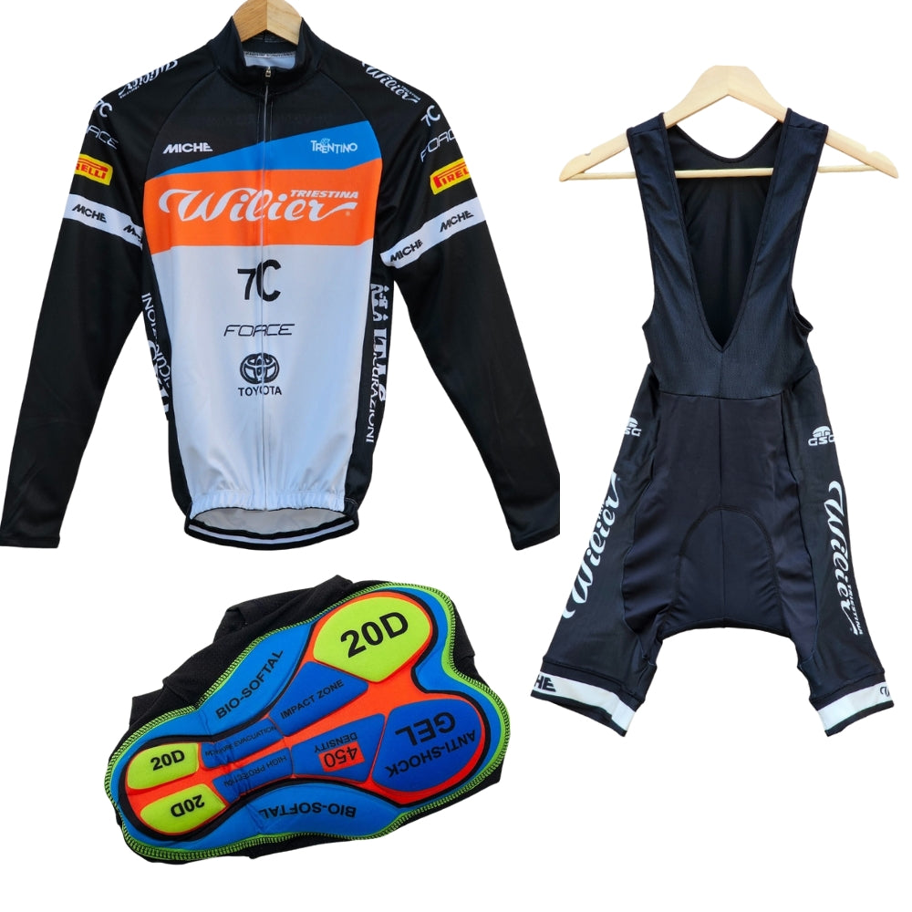 Wilier High Quality Cycling Jersey Pro Bicycle Team Cycling Bib Shorts and Full/Half Sleeve GelPad