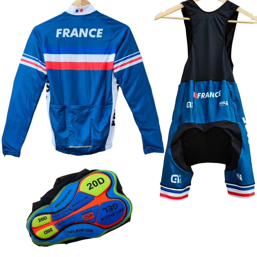 France High Quality Cycling Jersey Pro Bicycle Team Cycling Bib Shorts and Full/Half Sleeve GelPad