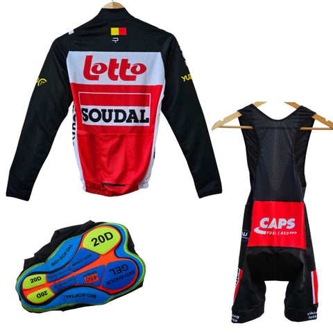 Soudal Lotto 2022 [Red Black] High Quality Cycling Jersey Pro Bicycle Team Cycling Bib Shorts and Full/Half Sleeve GelPad