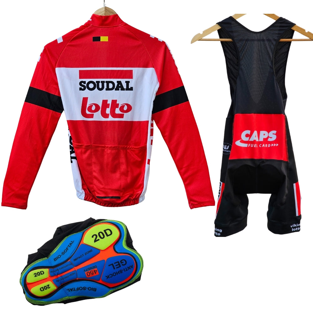 Soudal Lotto Red 2022 High Quality Cycling Jersey Pro Bicycle Team Cycling Bib Shorts and Full/Half Sleeve GelPad