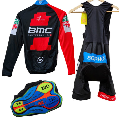 BMC High Quality Cycling Jersey Pro Bicycle Team Cycling Bib Shorts and Full/Half Sleeve GelPad