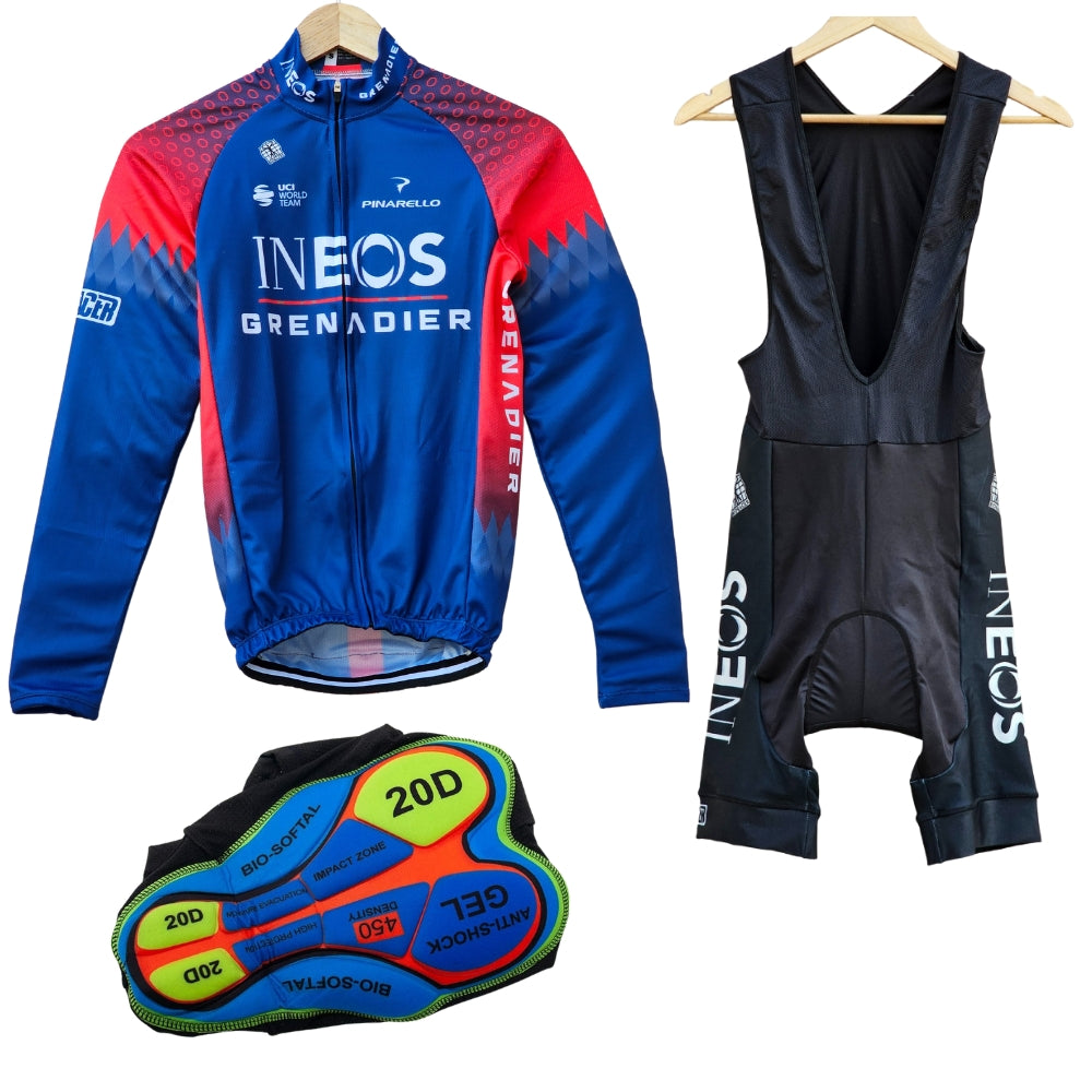 Ineos Blue Grenadiers High Quality Cycling Jersey Pro Bicycle Team Cycling Bib Shorts and Full/Half Sleeve GelPad