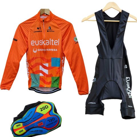 Euskaltel High Quality Cycling Jersey Pro Bicycle Team Cycling Bib Shorts and Full/Half Sleeve GelPad