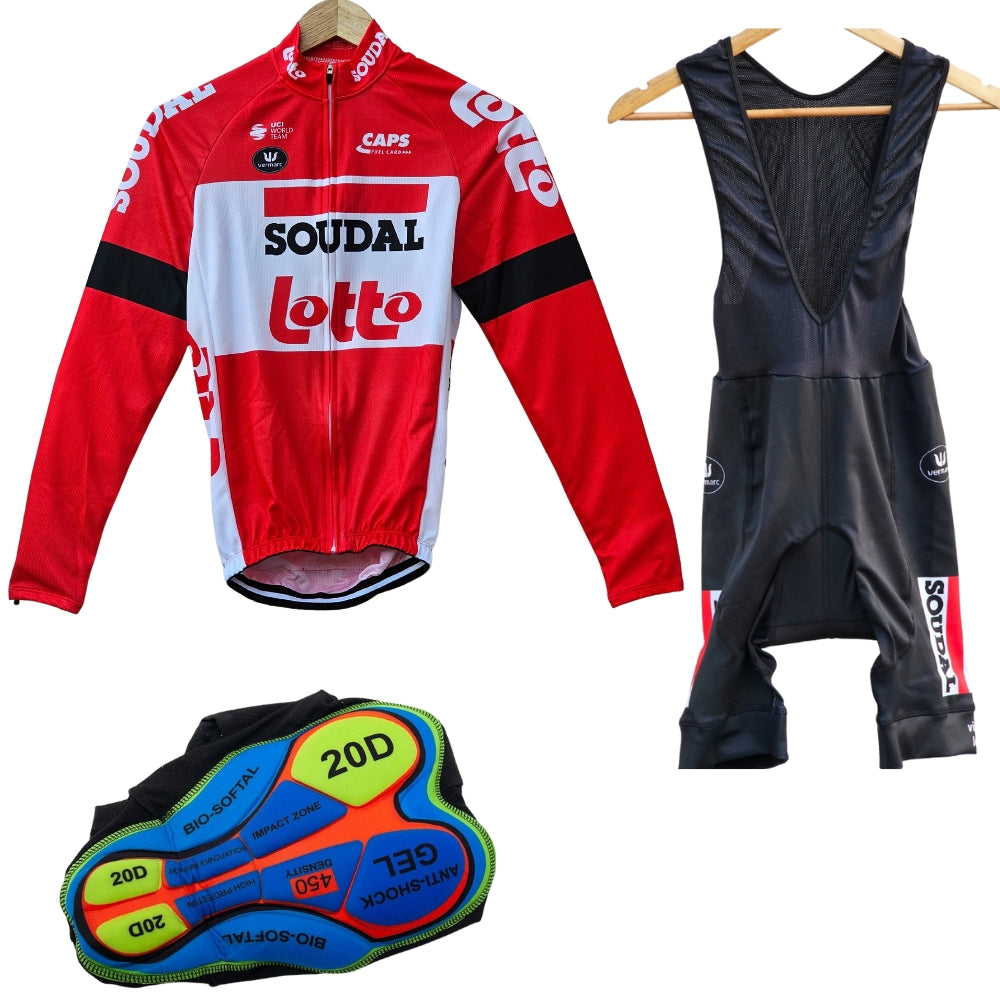 Soudal Lotto Red 2022 High Quality Cycling Jersey Pro Bicycle Team Cycling Bib Shorts and Full/Half Sleeve GelPad