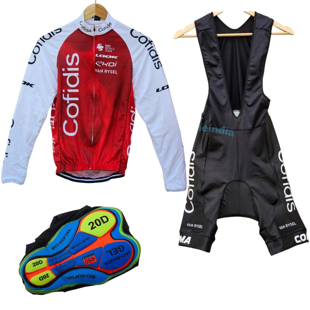 Cofidis 2023 High Quality Cycling Jersey Pro Bicycle Team Cycling Bib Shorts and Full/Half Sleeve GelPad