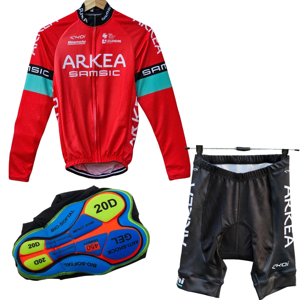 Arkea High Quality Cycling Jersey Pro Bicycle Team Cycling Bib Shorts and Full/Half Sleeve GelPad