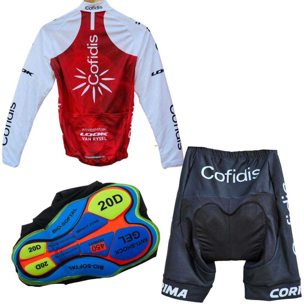 Cofidis 2023 High Quality Cycling Jersey Pro Bicycle Team Cycling Bib Shorts and Full/Half Sleeve GelPad