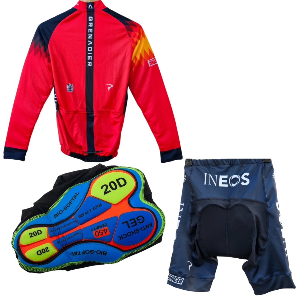 Ineos Red Grenadiers High Quality Cycling Jersey Pro Bicycle Team Cycling Bib Shorts and Full/Half Sleeve GelPad