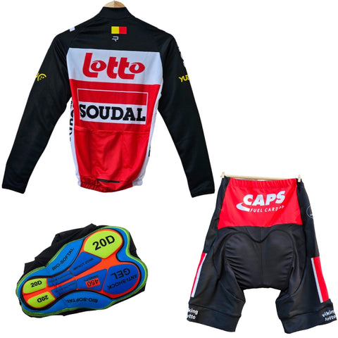 Soudal Lotto 2022 [Red Black] High Quality Cycling Jersey Pro Bicycle Team Cycling Bib Shorts and Full/Half Sleeve GelPad