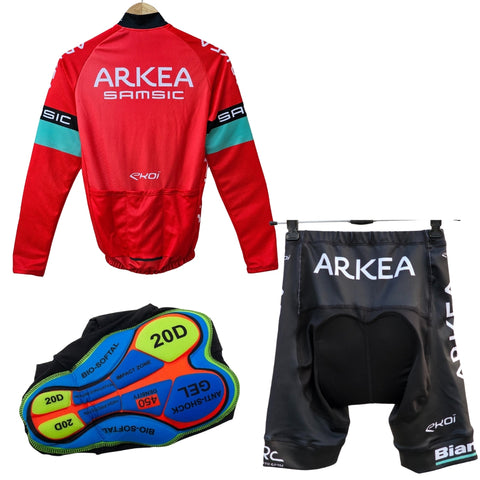 Arkea High Quality Cycling Jersey Pro Bicycle Team Cycling Bib Shorts and Full/Half Sleeve GelPad