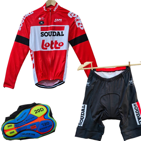 Soudal Lotto Red 2022 High Quality Cycling Jersey Pro Bicycle Team Cycling Bib Shorts and Full/Half Sleeve GelPad