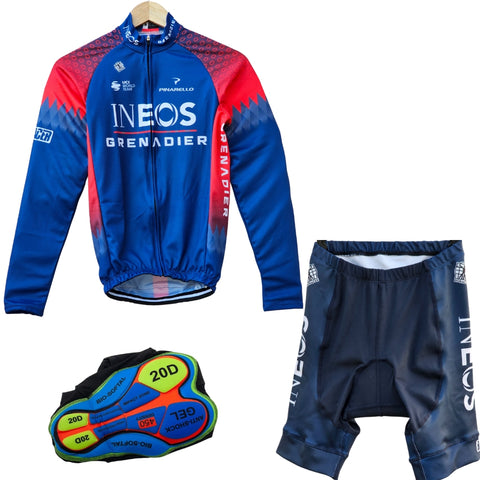 Ineos Blue Grenadiers High Quality Cycling Jersey Pro Bicycle Team Cycling Bib Shorts and Full/Half Sleeve GelPad