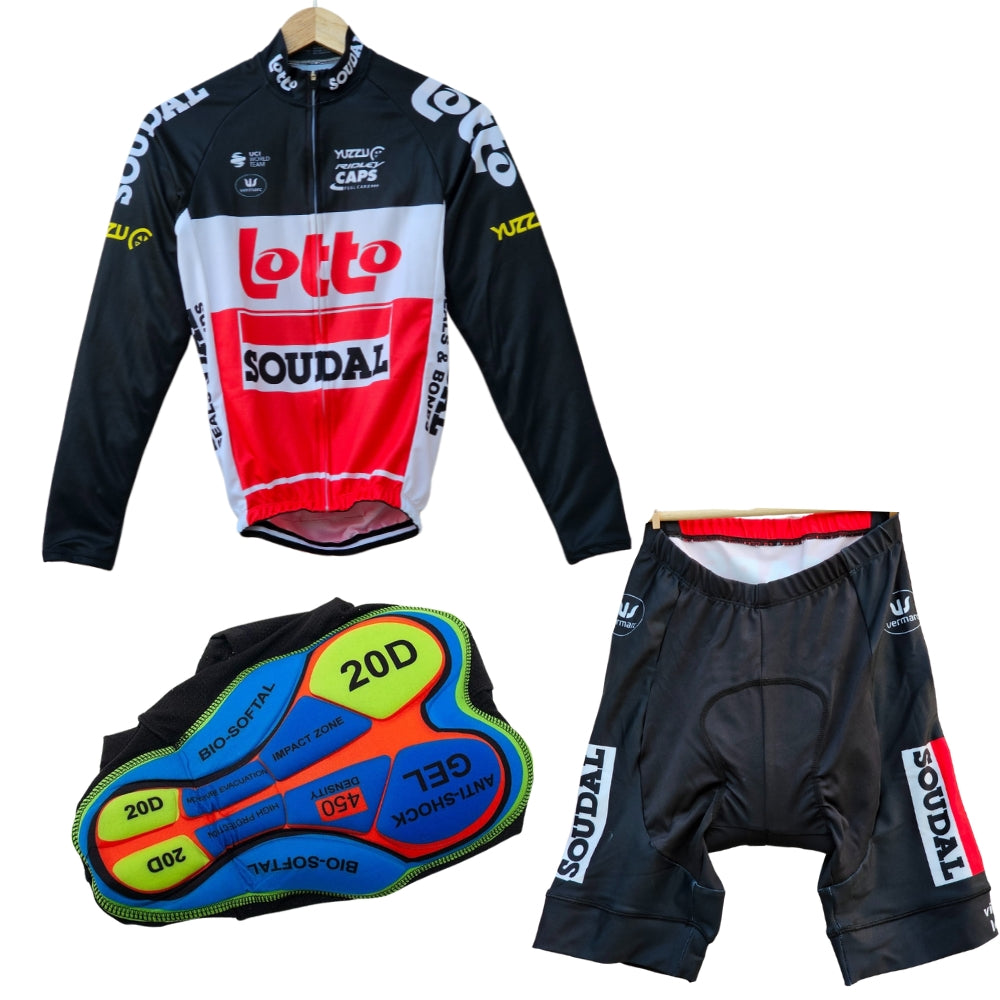 Soudal Lotto 2022 [Red Black] High Quality Cycling Jersey Pro Bicycle Team Cycling Bib Shorts and Full/Half Sleeve GelPad