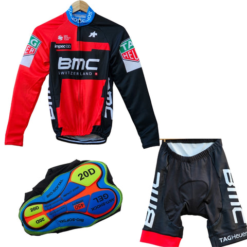 BMC High Quality Cycling Jersey Pro Bicycle Team Cycling Bib Shorts and Full/Half Sleeve GelPad