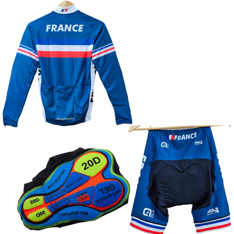 France High Quality Cycling Jersey Pro Bicycle Team Cycling Bib Shorts and Full/Half Sleeve GelPad