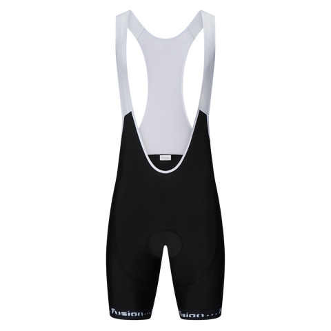 Front view of Fusion Gel Padded Cycling Bib Shorts with breathable fabric.