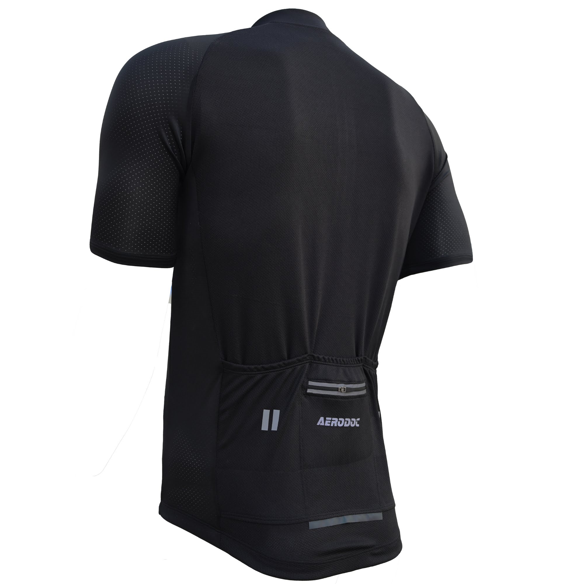 Angled back-side view of Aerodoc Glide Jersey with silicone elastic grip