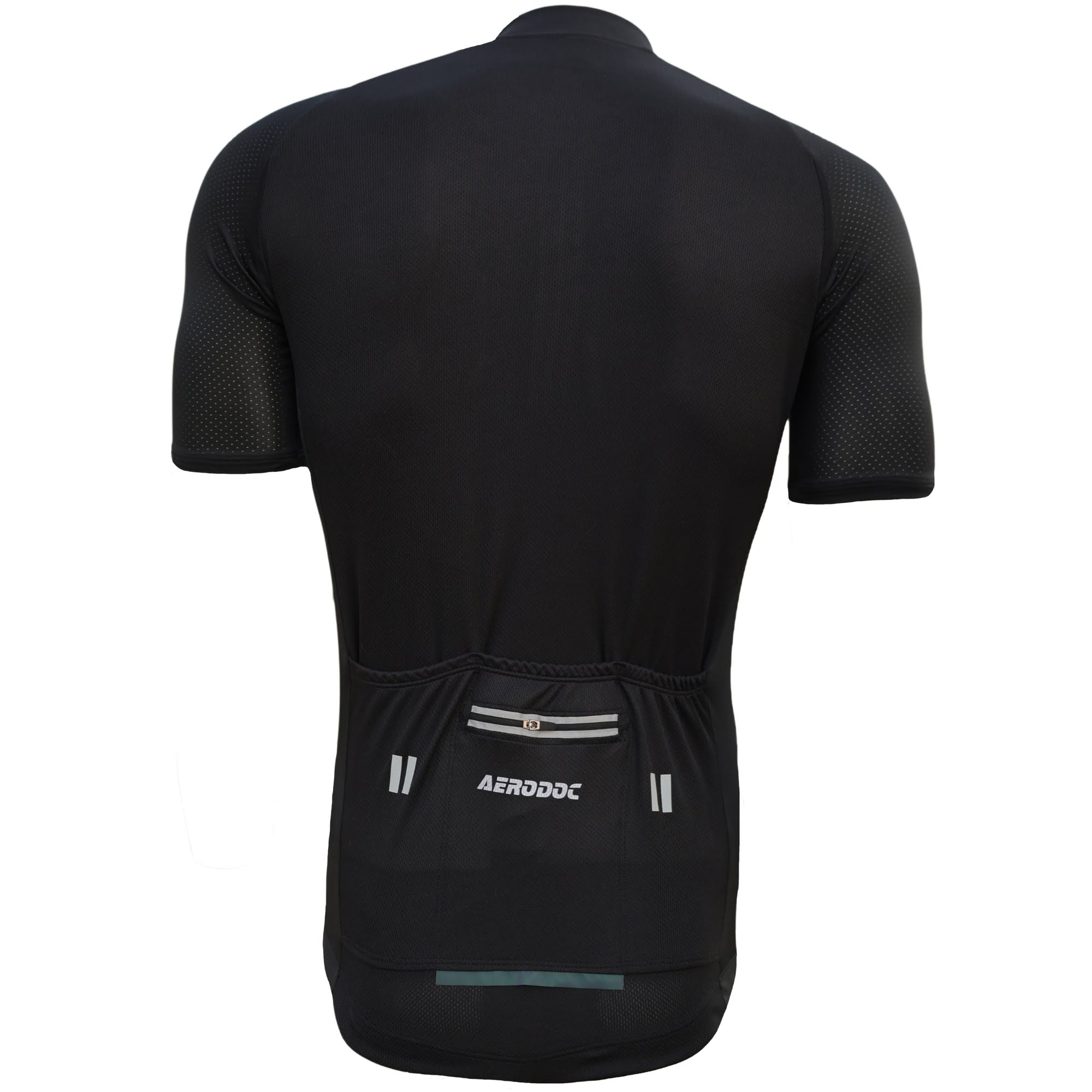 Aerodoc Glide Black Cycling jersey with waterproof zipper pocket