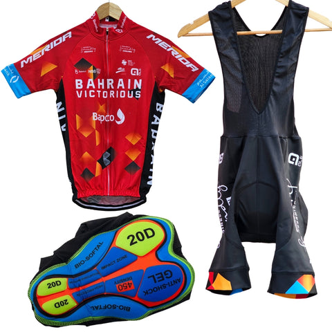 Bahrain High Quality Cycling Jersey Pro Bicycle Team Cycling Bib Shorts and Full/Half Sleeve GelPad