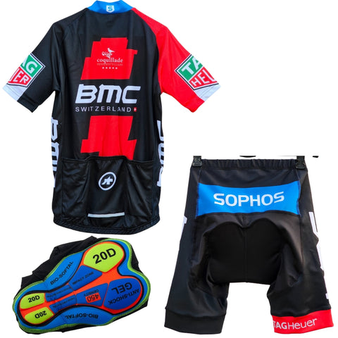 BMC High Quality Cycling Jersey Pro Bicycle Team Cycling Bib Shorts and Full/Half Sleeve GelPad