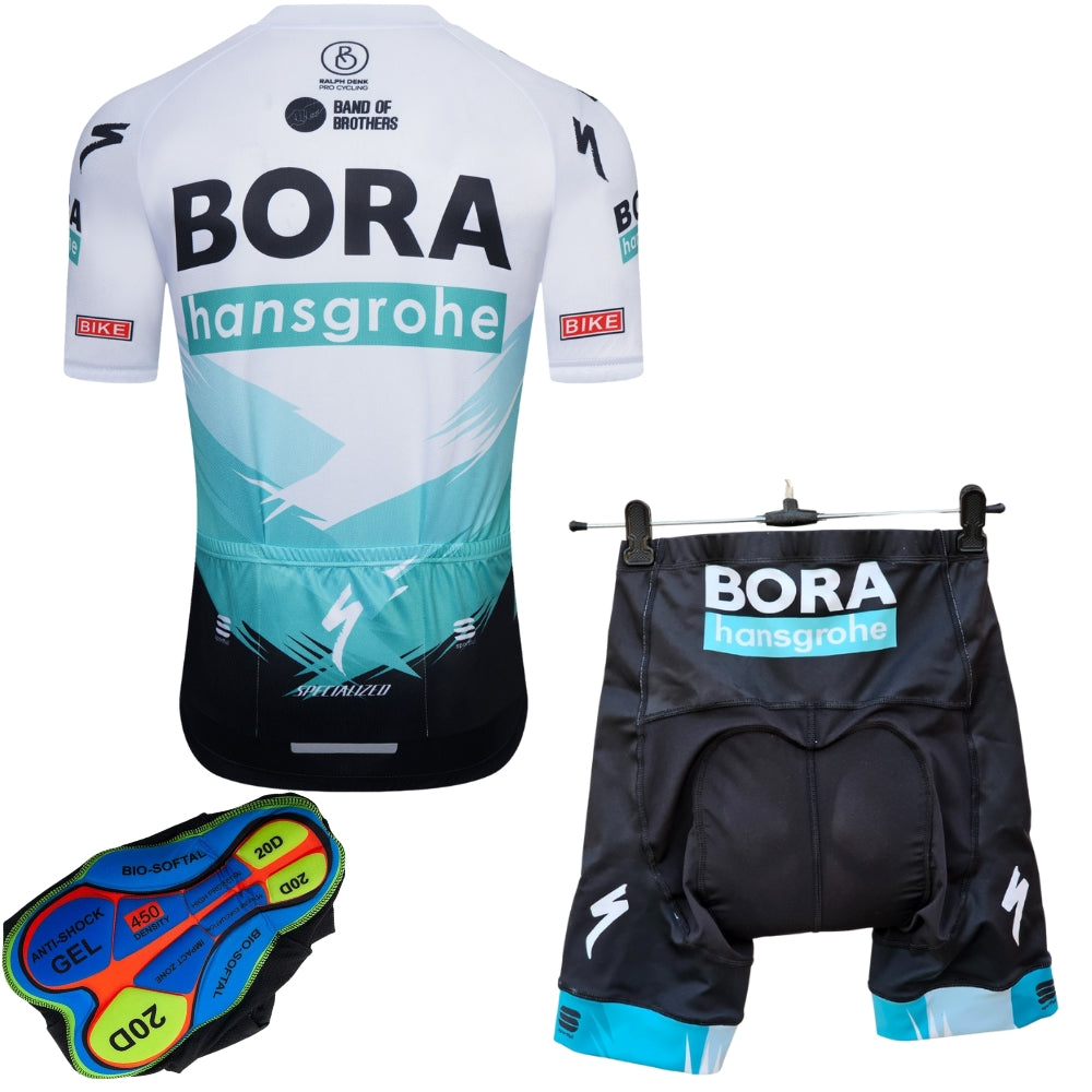 Bora White Cycling jersey Pro Bicycle Team Cycling Bib Shorts and Full/Half Sleeve GelPad