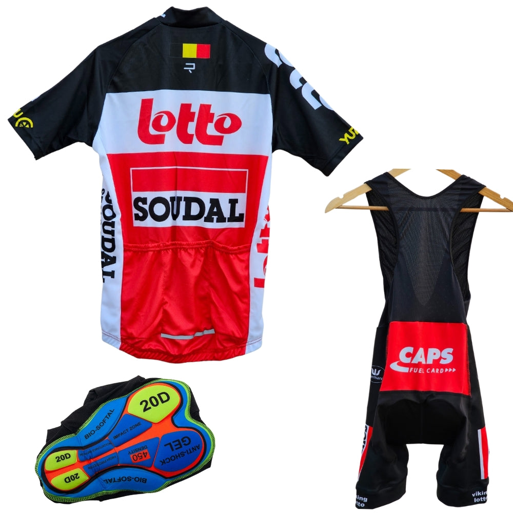 Soudal Lotto 2022 [Red Black] High Quality Cycling Jersey Pro Bicycle Team Cycling Bib Shorts and Full/Half Sleeve GelPad