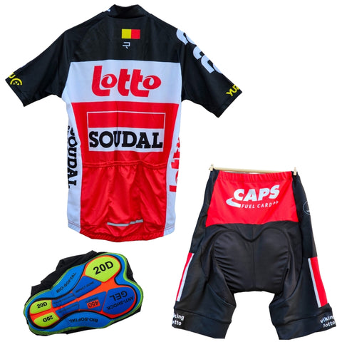 Soudal Lotto 2022 [Red Black] High Quality Cycling Jersey Pro Bicycle Team Cycling Bib Shorts and Full/Half Sleeve GelPad