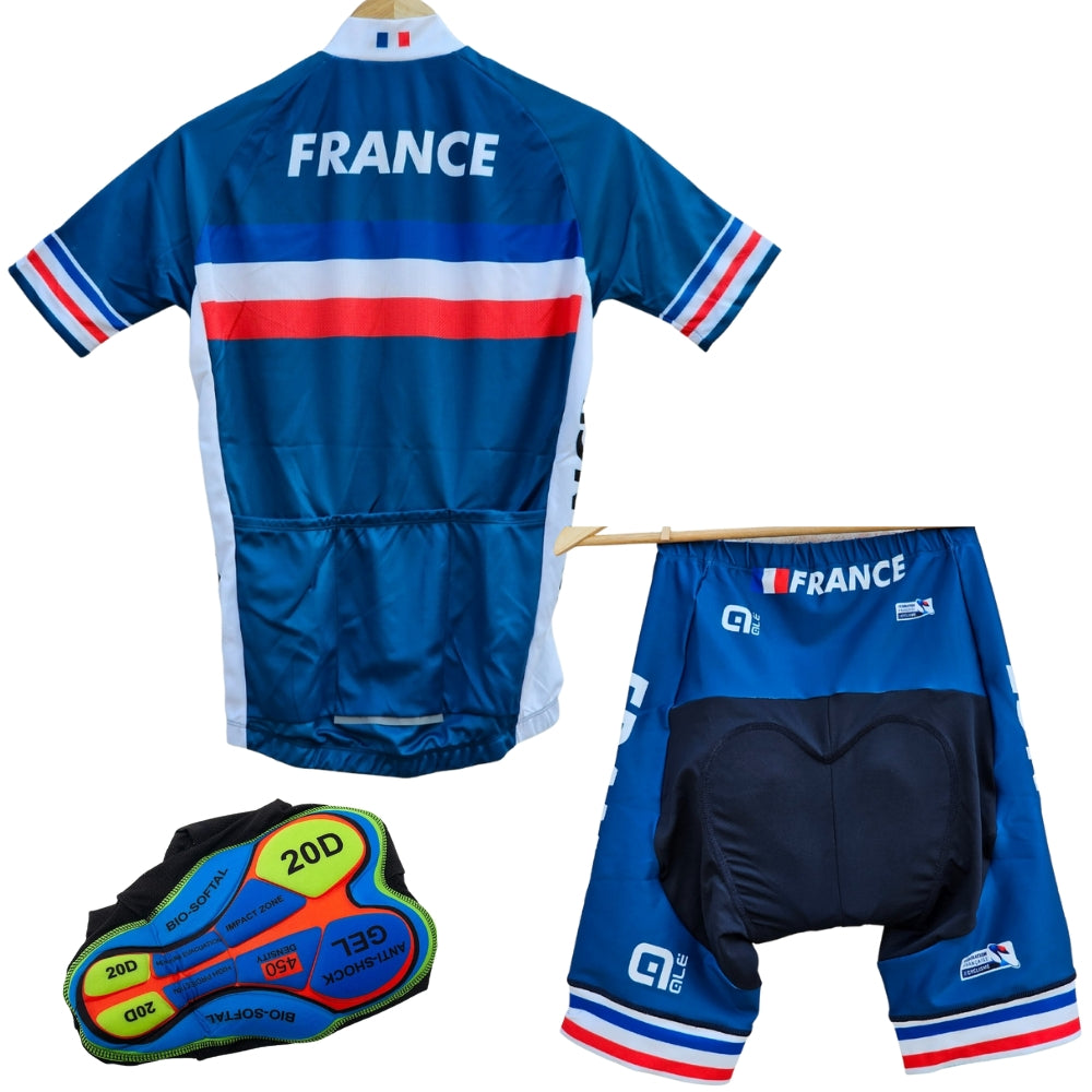 France High Quality Cycling Jersey Pro Bicycle Team Cycling Bib Shorts and Full/Half Sleeve GelPad