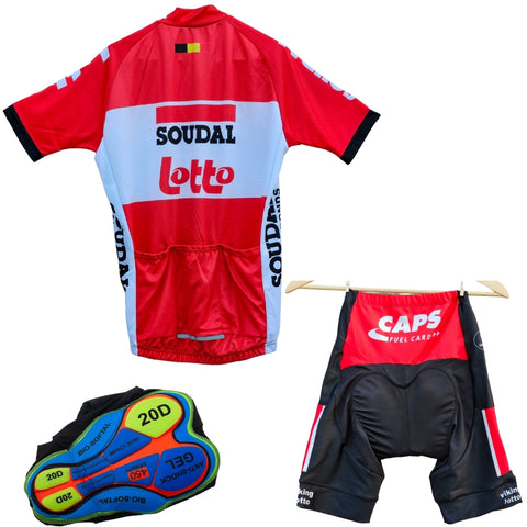 Soudal Lotto Red 2022 High Quality Cycling Jersey Pro Bicycle Team Cycling Bib Shorts and Full/Half Sleeve GelPad