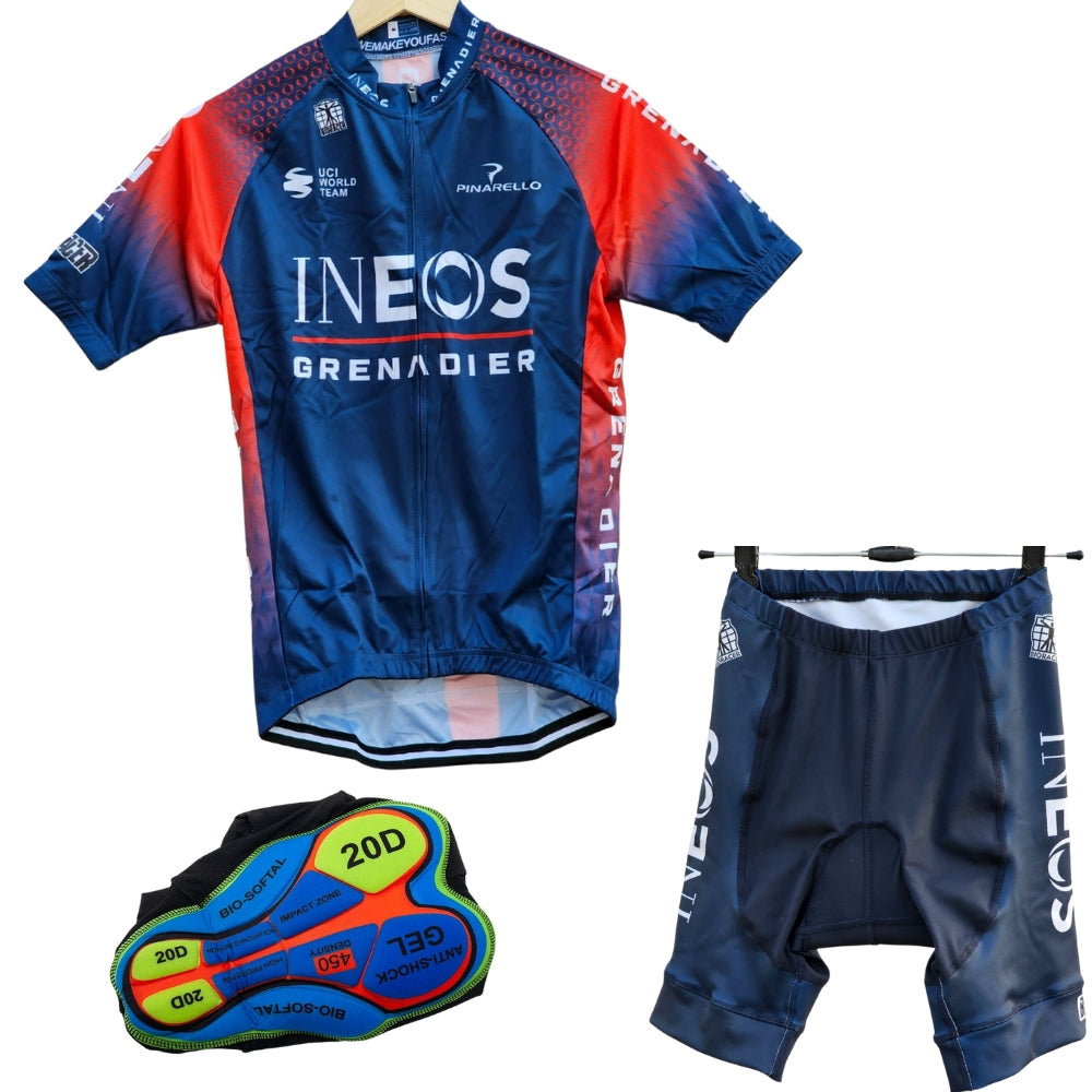 Ineos Blue Grenadiers High Quality Cycling Jersey Pro Bicycle Team Cycling Bib Shorts and Full/Half Sleeve GelPad