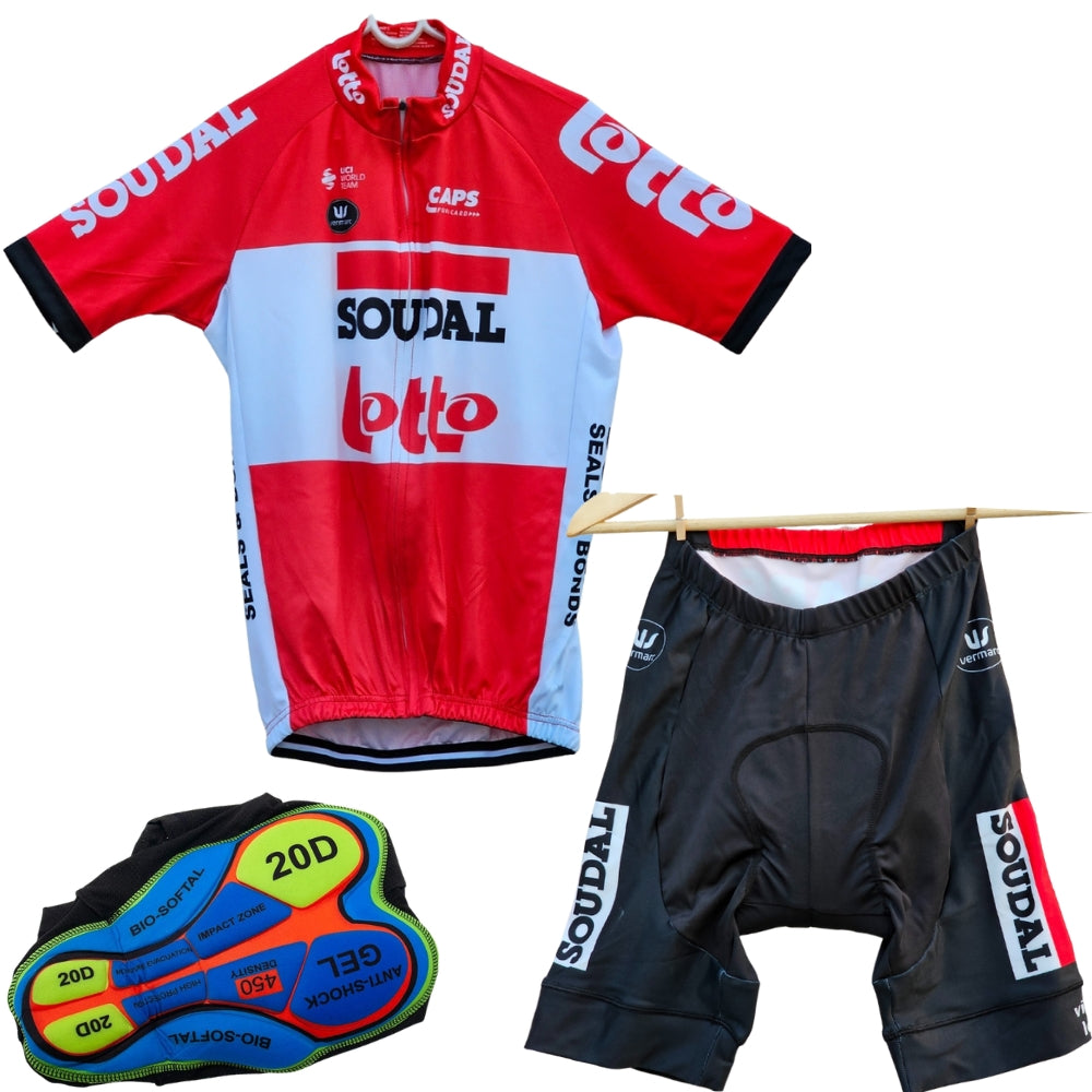 Soudal Lotto Red 2022 High Quality Cycling Jersey Pro Bicycle Team Cycling Bib Shorts and Full/Half Sleeve GelPad