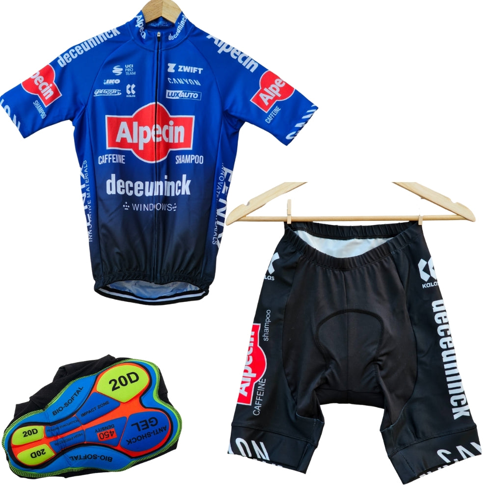 Alpecin High Quality Cycling Jersey Pro Bicycle Team Cycling Bib Shorts and Full/Half Sleeve GelPad