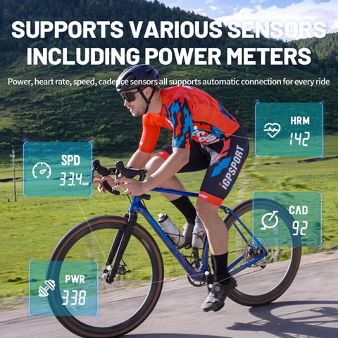 Cyclist using IGPSPORT BSC100S GPS bike computer for accurate ride tracking and performance monitoring