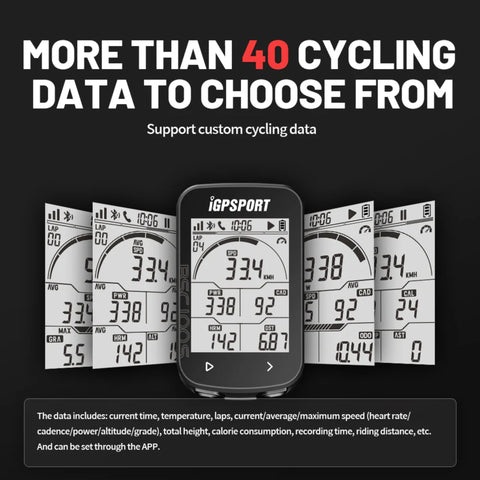 More than 40 cycling data modes available on IGPSPORT BSC100S for personalized performance tracking