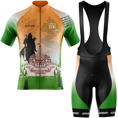 Lord Ram Inspired Cycling Kit – Tricolor Jersey & Gel Padded Bib Shorts