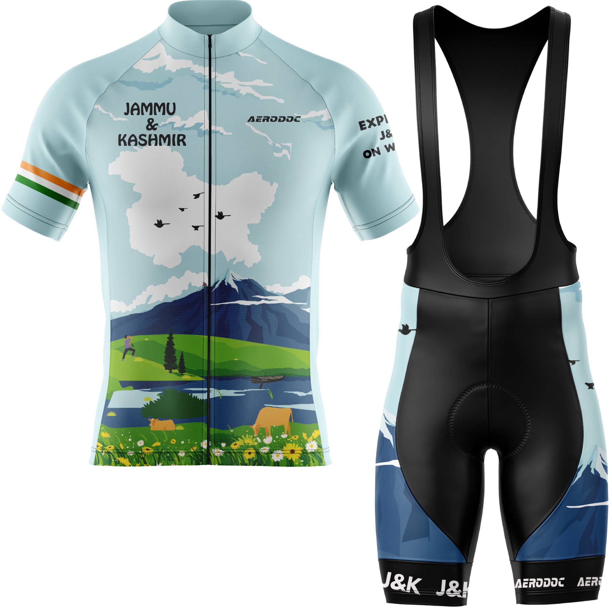 Jammu and Kashmir Cycling Jersey & Bib Shorts