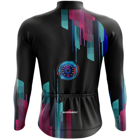  Back view of the Neon Cycling Jersey in Full Sleeves with practical rear storage pockets and reflective details.